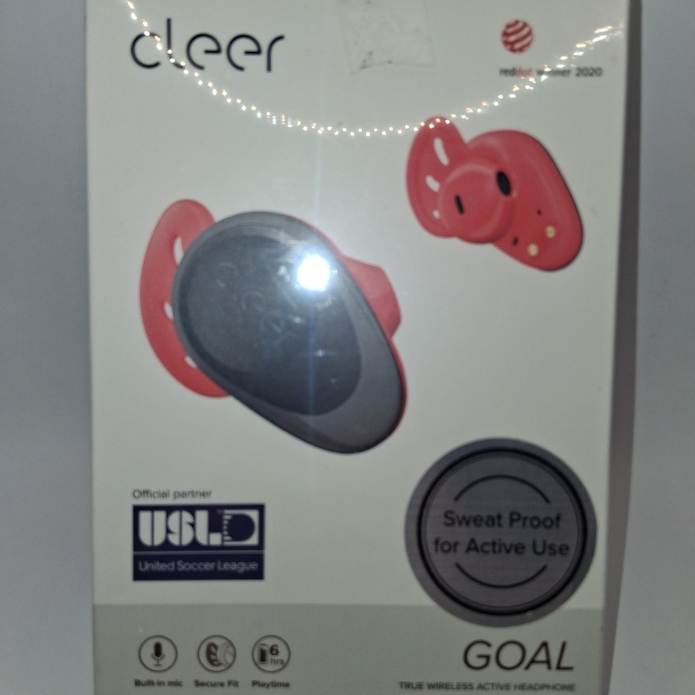 Cleer Goal True Wireless Active Earbuds Red Sweatproof Sport Bluetooth
